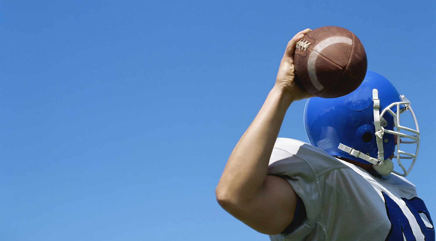 Quarterback getting ready to throw a football